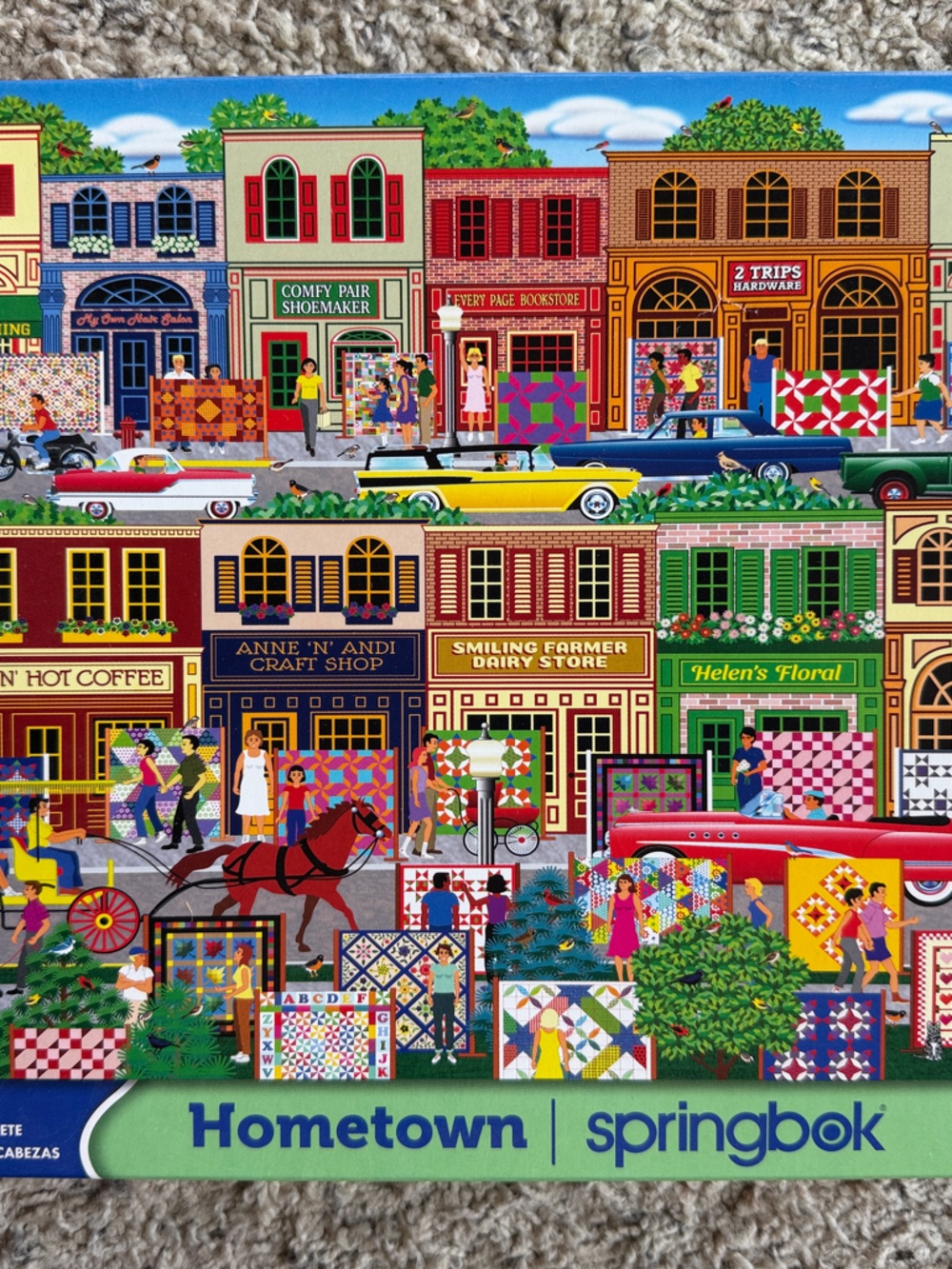 Springbok Hometown Jigsaw Puzzle - Colorful Town Scene